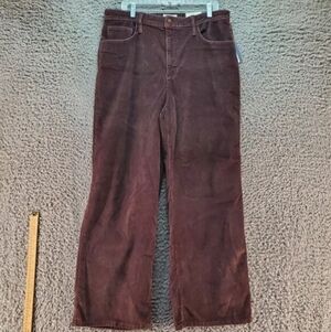 Universal Thread Jeans Womens 16 Brown High Rise Wide Leg Stretch Corduroy *NWT*